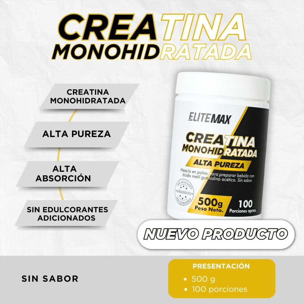 Creatina Monohidratada Elitemax 500Gr img #2