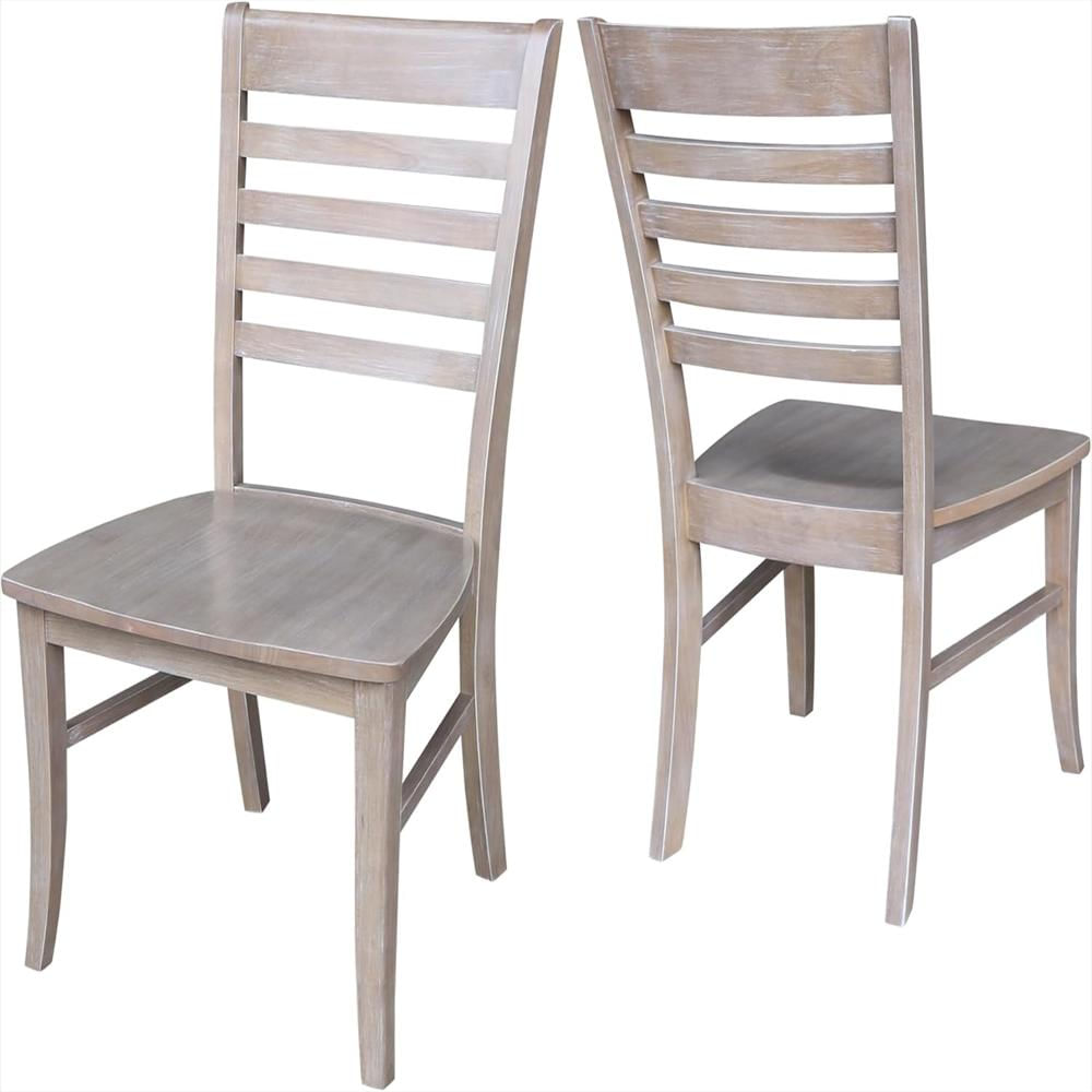 Silla Ic International Concepts Madera Maciza Gris Juego De 2 Fácil Montaje img #1