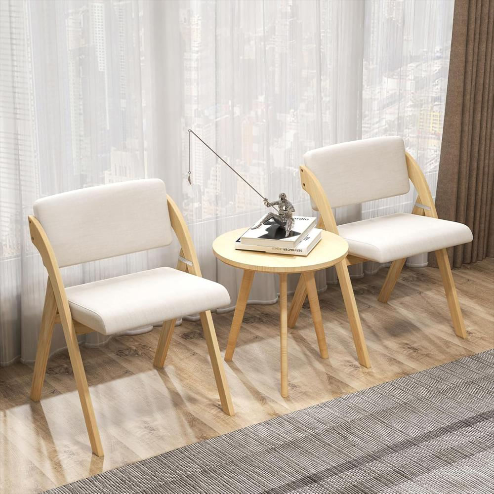 Sillas Plegables Giantex Tapizadas Madera Acolchado Cómodo Set 2 Unidades img #2
