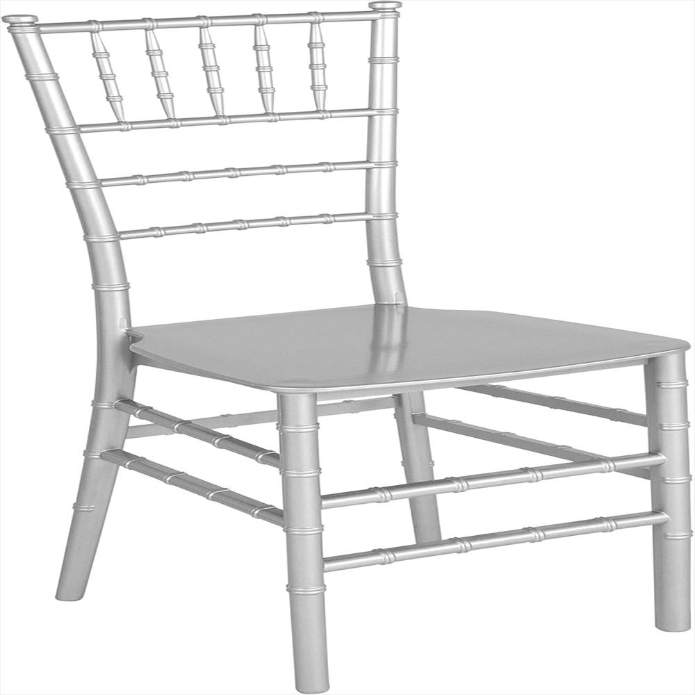Silla Chiavari Flash Furniture Apilable Resina Plateada Elegante Estilo Sofisticado img #1