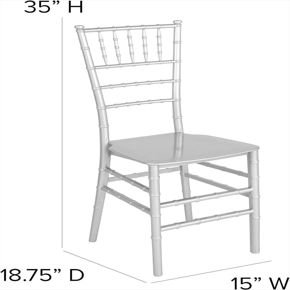 Silla Chiavari Flash Furniture Apilable Resina Plateada Elegante Estilo Sofisticado img #3