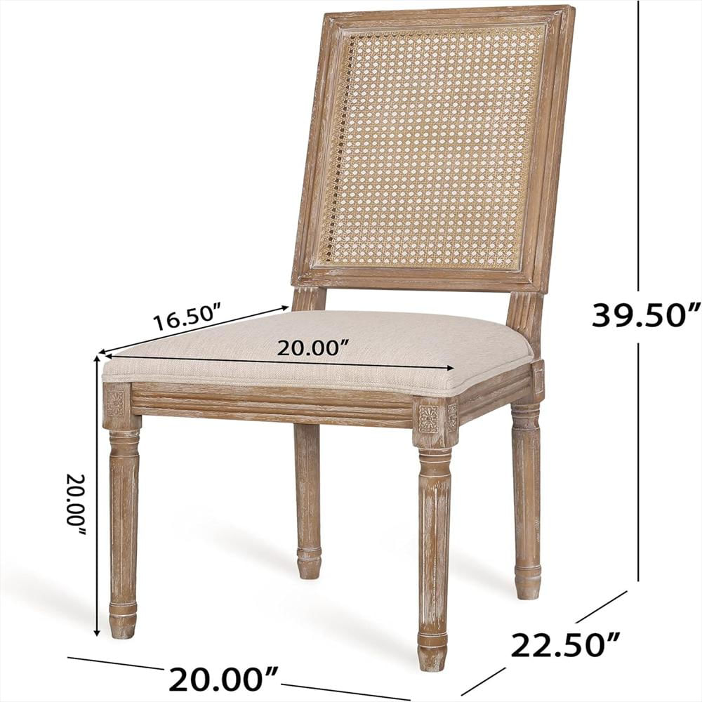 Silla Christopher Knight Home Tapizada Beige Madera Estilo Francés img #3