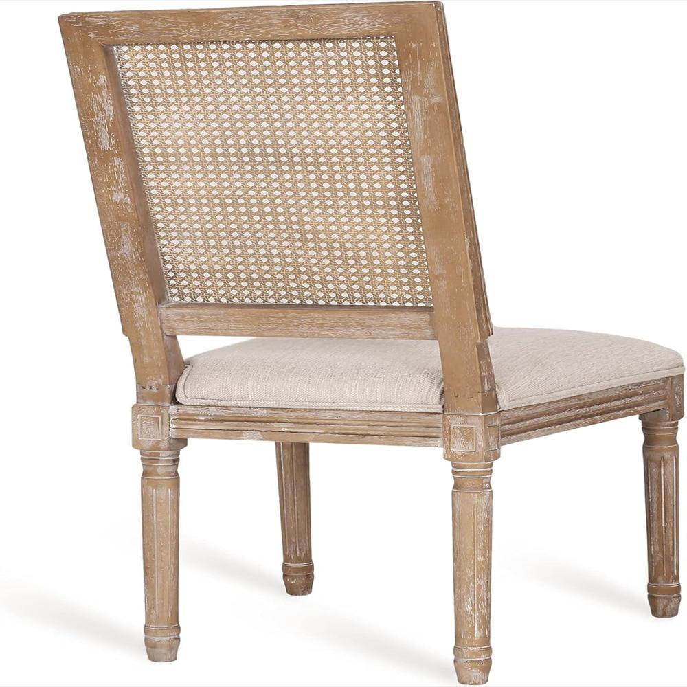 Silla Christopher Knight Home Tapizada Beige Madera Estilo Francés img #5