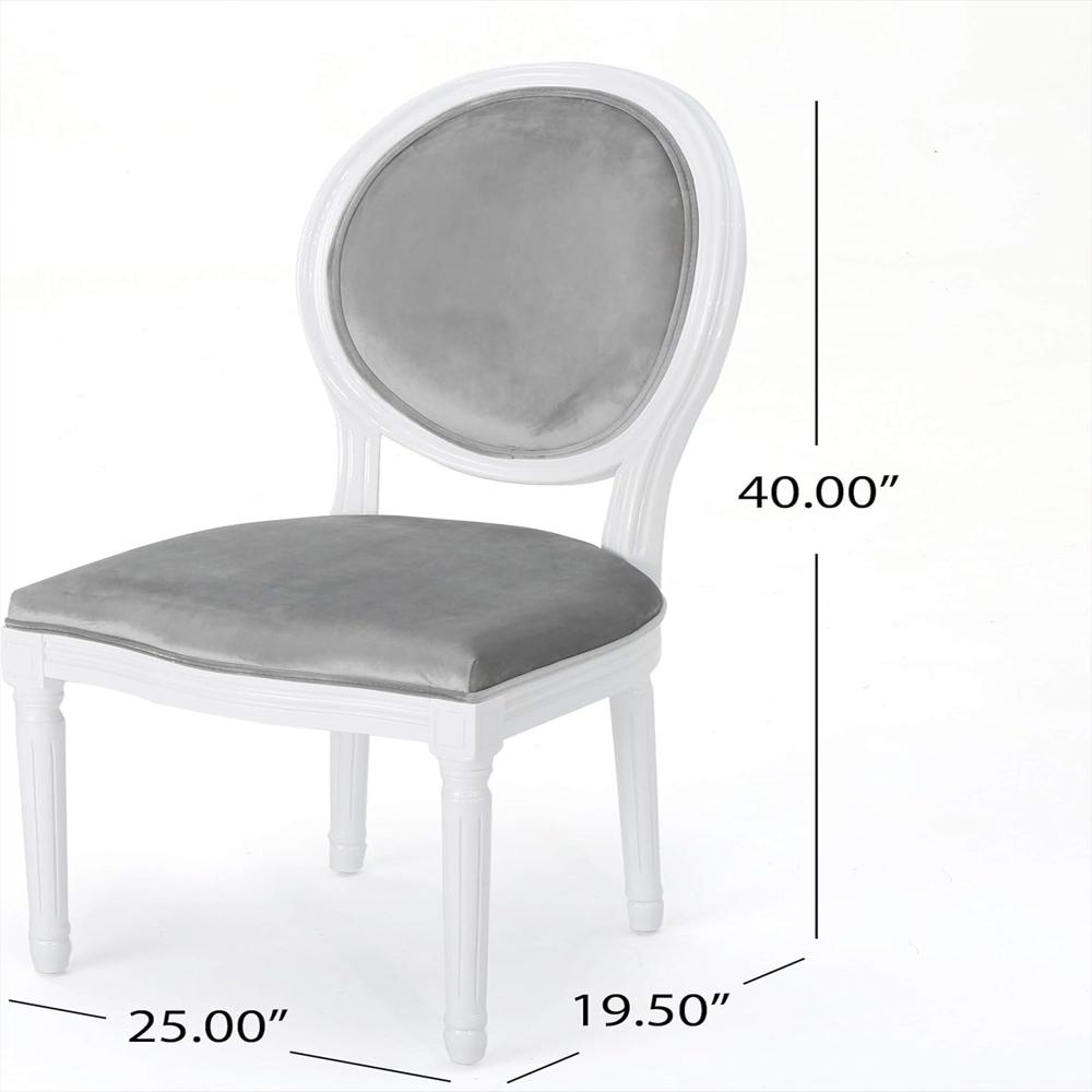 Sillas Comedor Christopher Knight Home Terciopelo Gris Horizonte Juego De 2 Piezas img #3