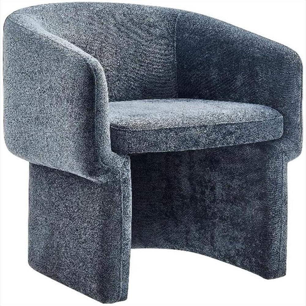 Silla Modway Tapizada Chenilla Azul Pizarra Respaldo Curvado Acolchada img #1
