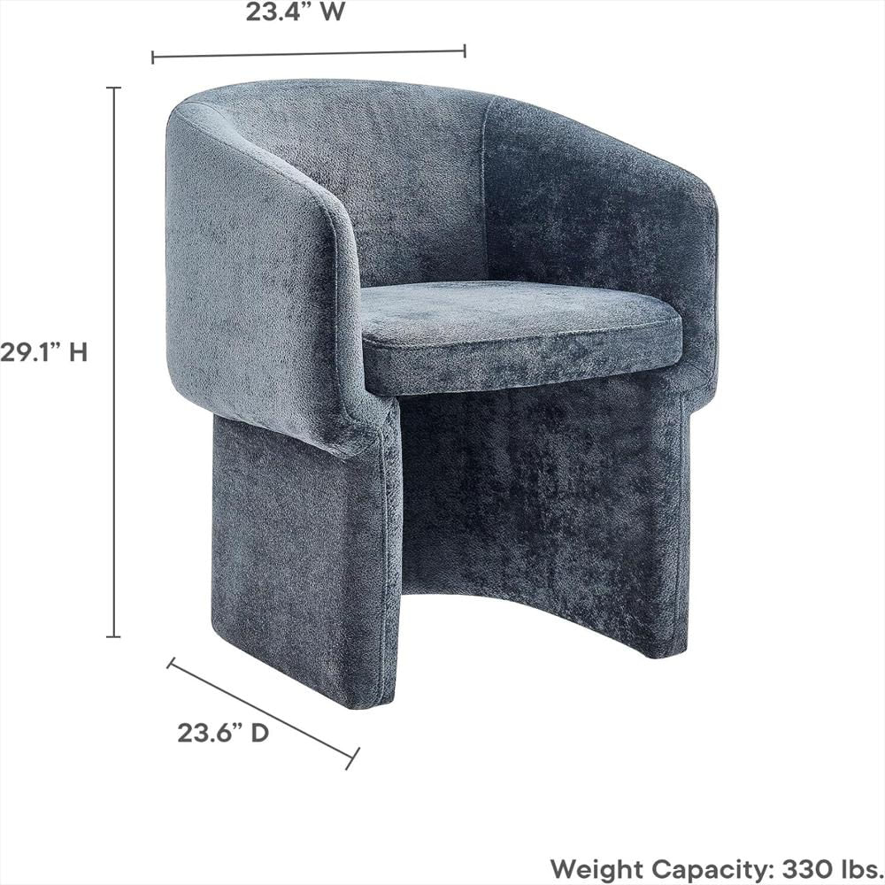 Silla Modway Tapizada Chenilla Azul Pizarra Respaldo Curvado Acolchada img #3