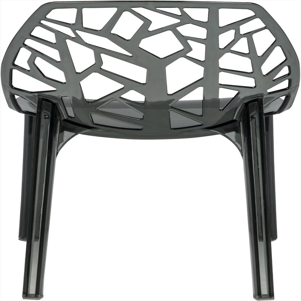 Silla Leisuremod Diseño Transparente Plástico Moldado Apilable Color Negro img #4