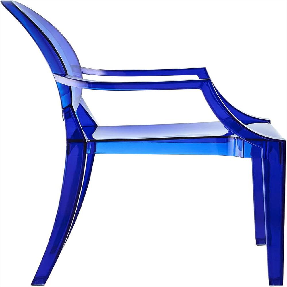 Silla Comedor Modway Acrílico Transparente Azul Diseño Apilable img #4