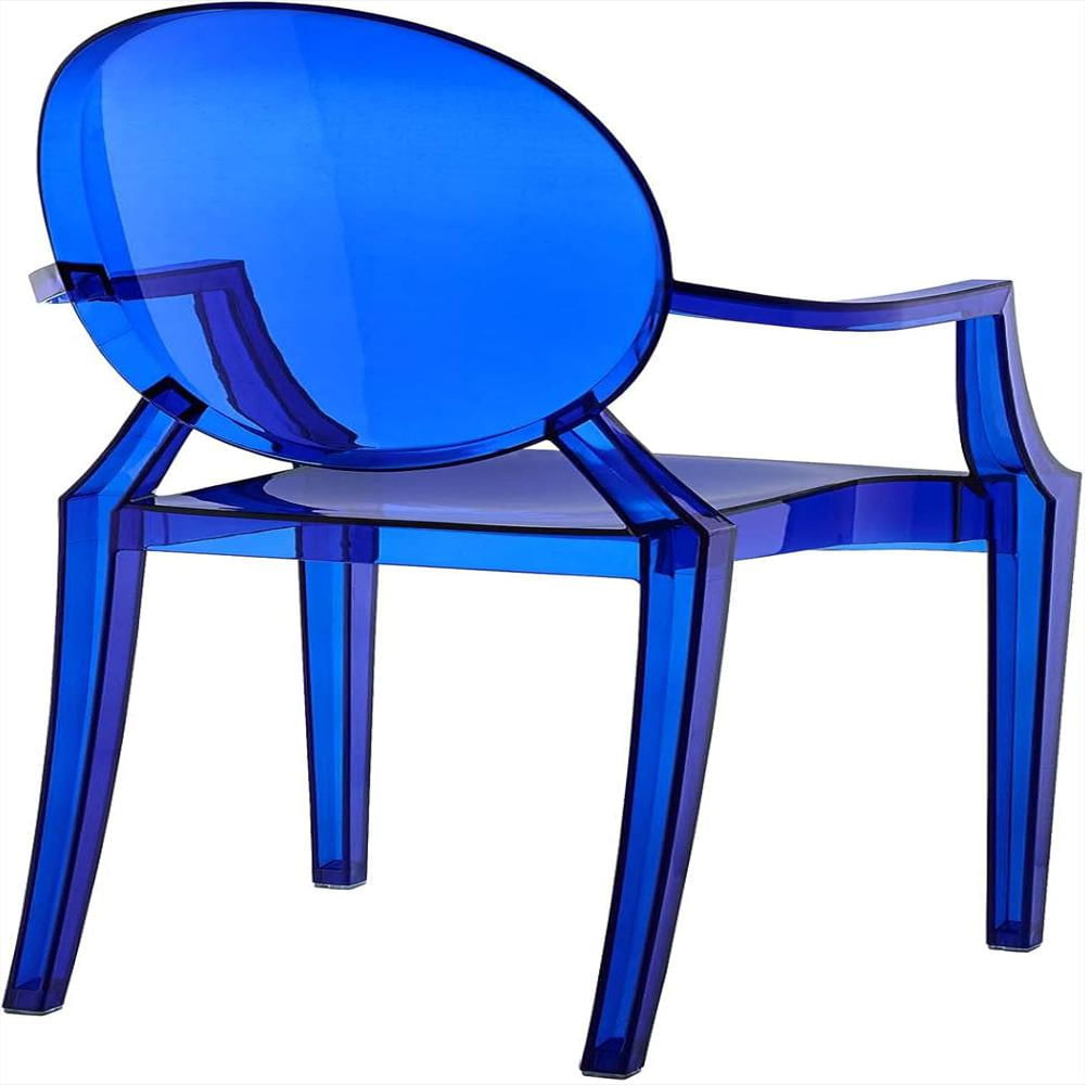 Silla Comedor Modway Acrílico Transparente Azul Diseño Apilable img #5