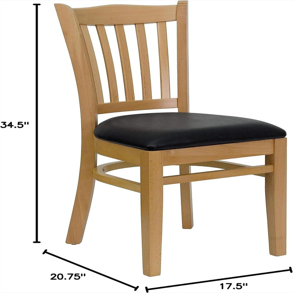 Silla Flash Furniture Madera Respaldo De Listones Asiento Vinilo Burdeos img #3