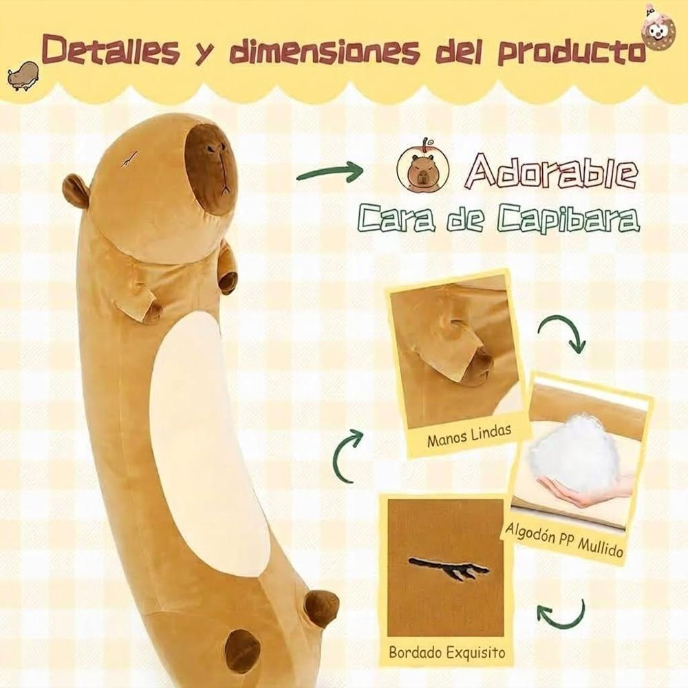 Almohada Cojin Peluche Capibara 80 Cm Importado img #3