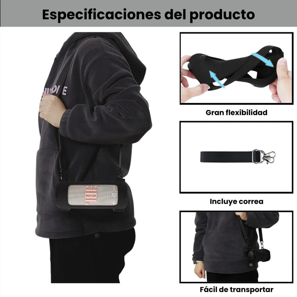 Silicona Protectora Jbl Grip Funda A La Medida Con Correa img #4