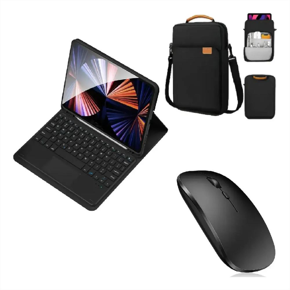 Estuche Teclado Trackpad Para Ipad A16 2025 Negro +Mouse+Bolso img #1