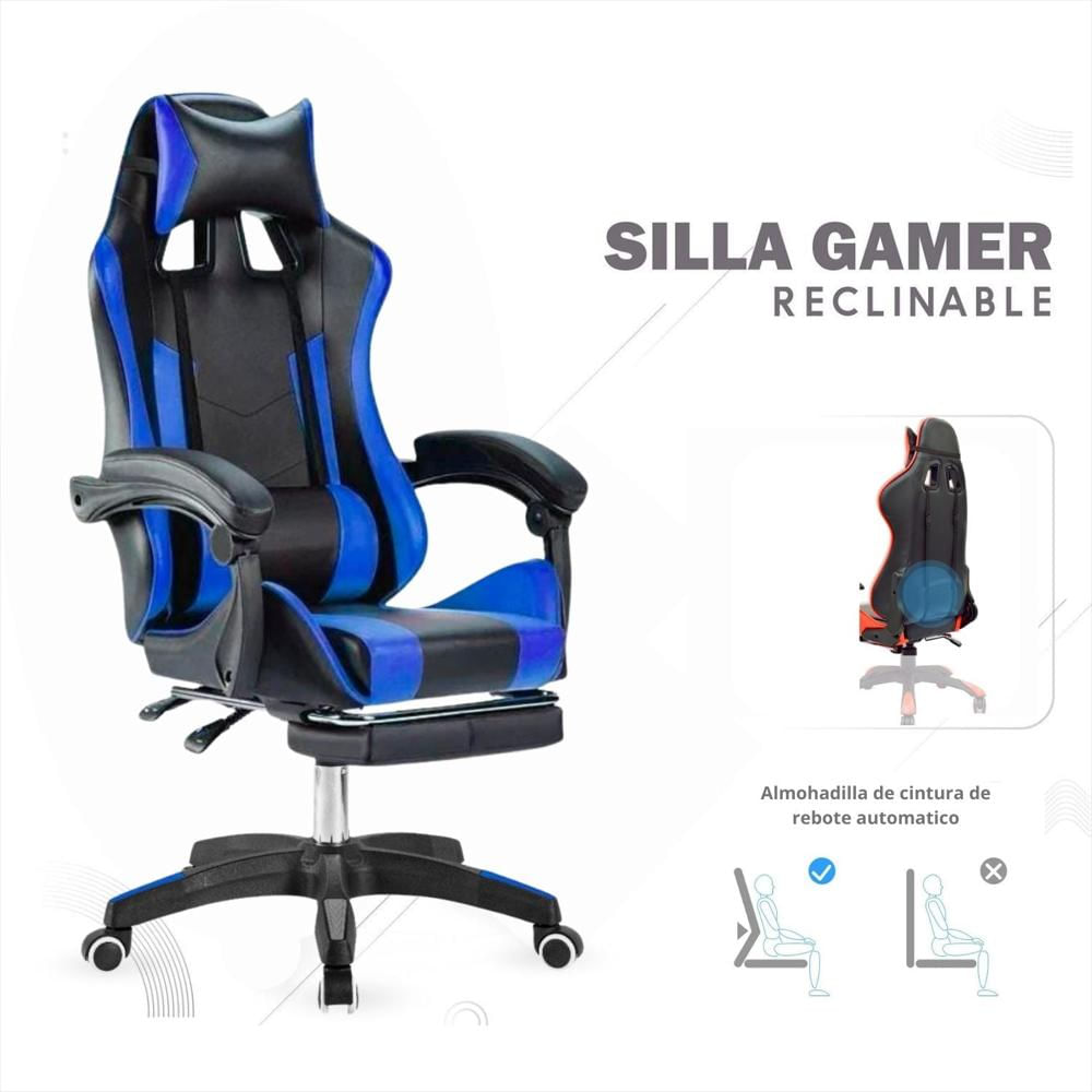 Silla Gamer Ergonomica Reclinable Kairo Azul img #4