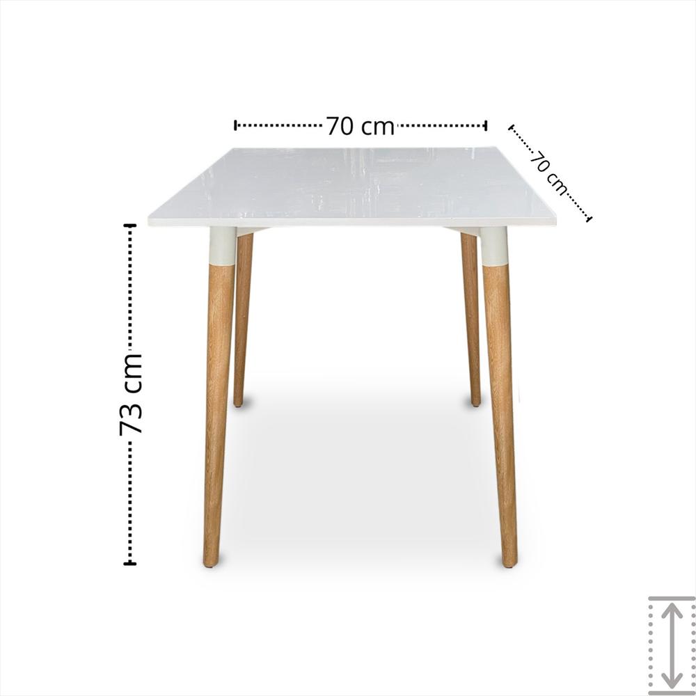 Juego De Comedor White Cuadrada Con 4 Sillas Eames Blancas img #4