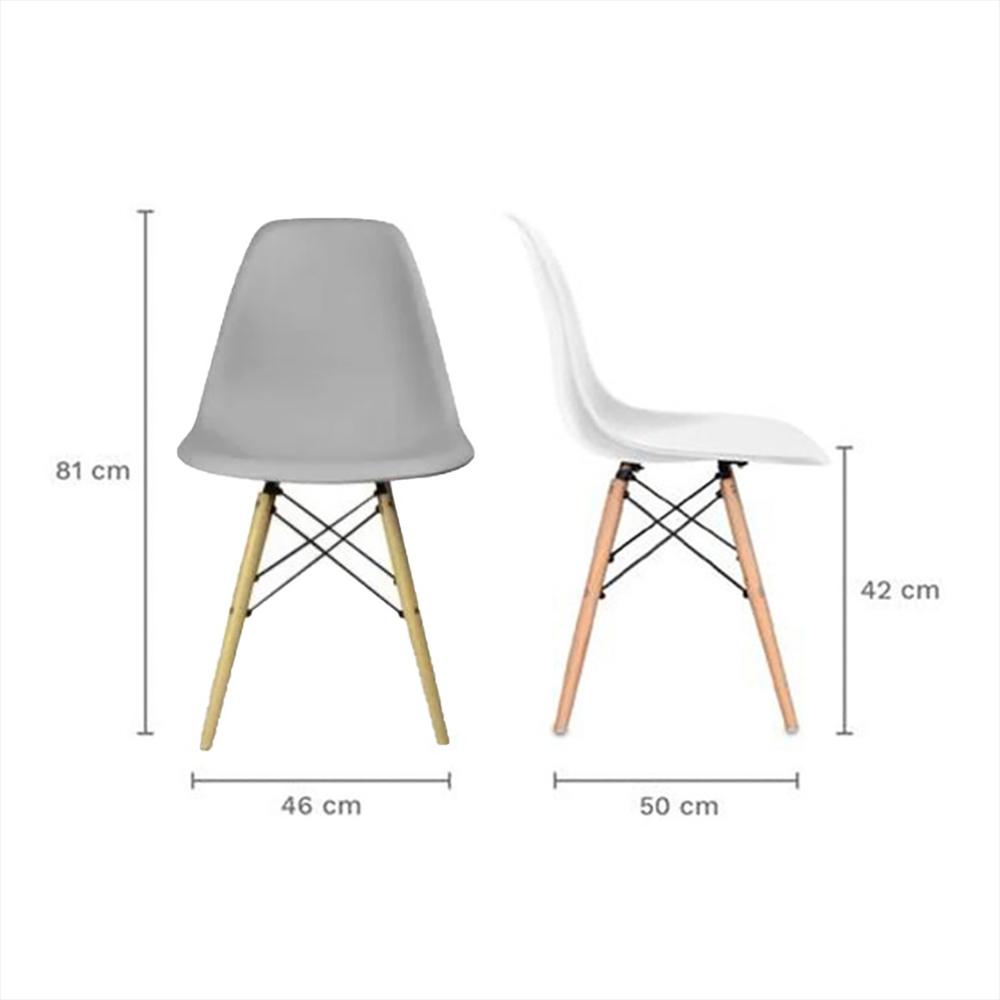Juego De Comedor White Cuadrada Con 4 Sillas Eames Blancas img #5