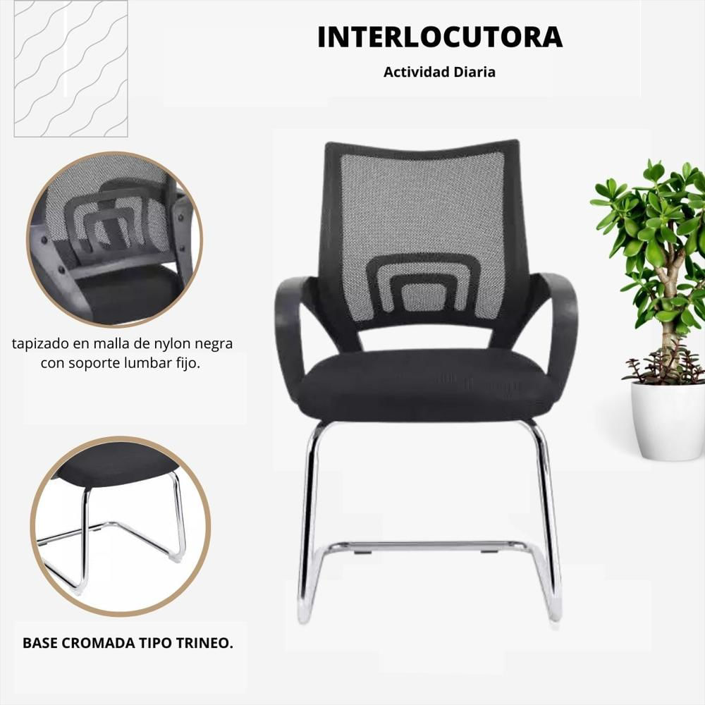 Silla De Oficina Colors Interlocutora Negro img #4