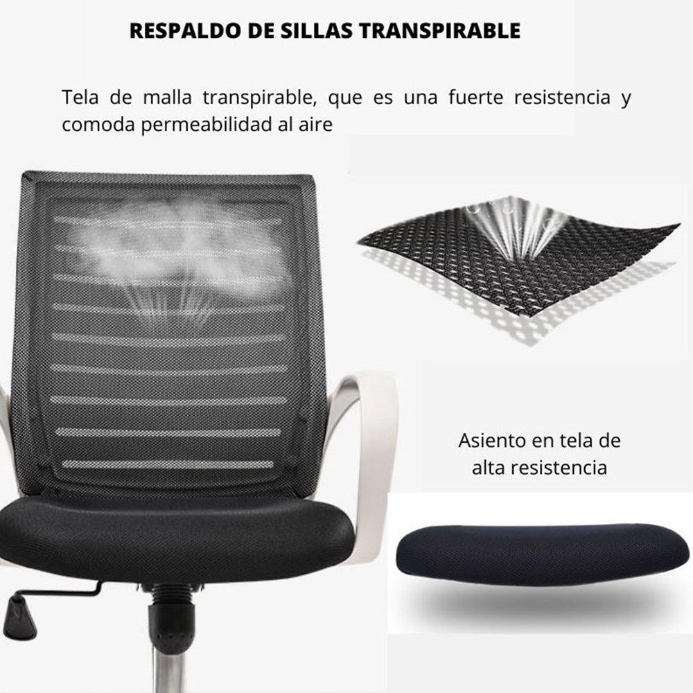 Silla De Oficina Ergonomica Line Negro Blanco img #3