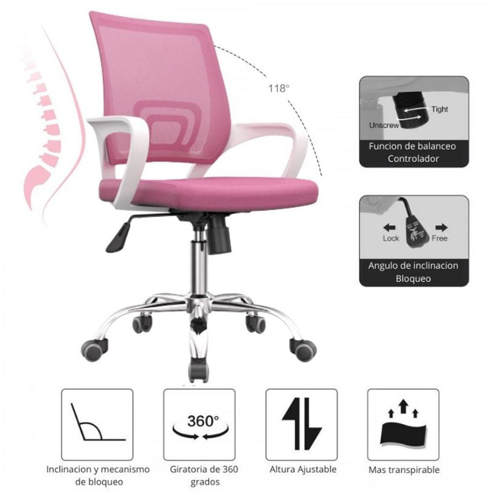 Silla De Oficina Colors Premium Rosado img #2