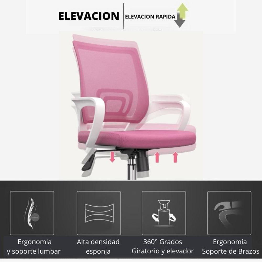 Silla De Oficina Colors Premium Rosado img #4
