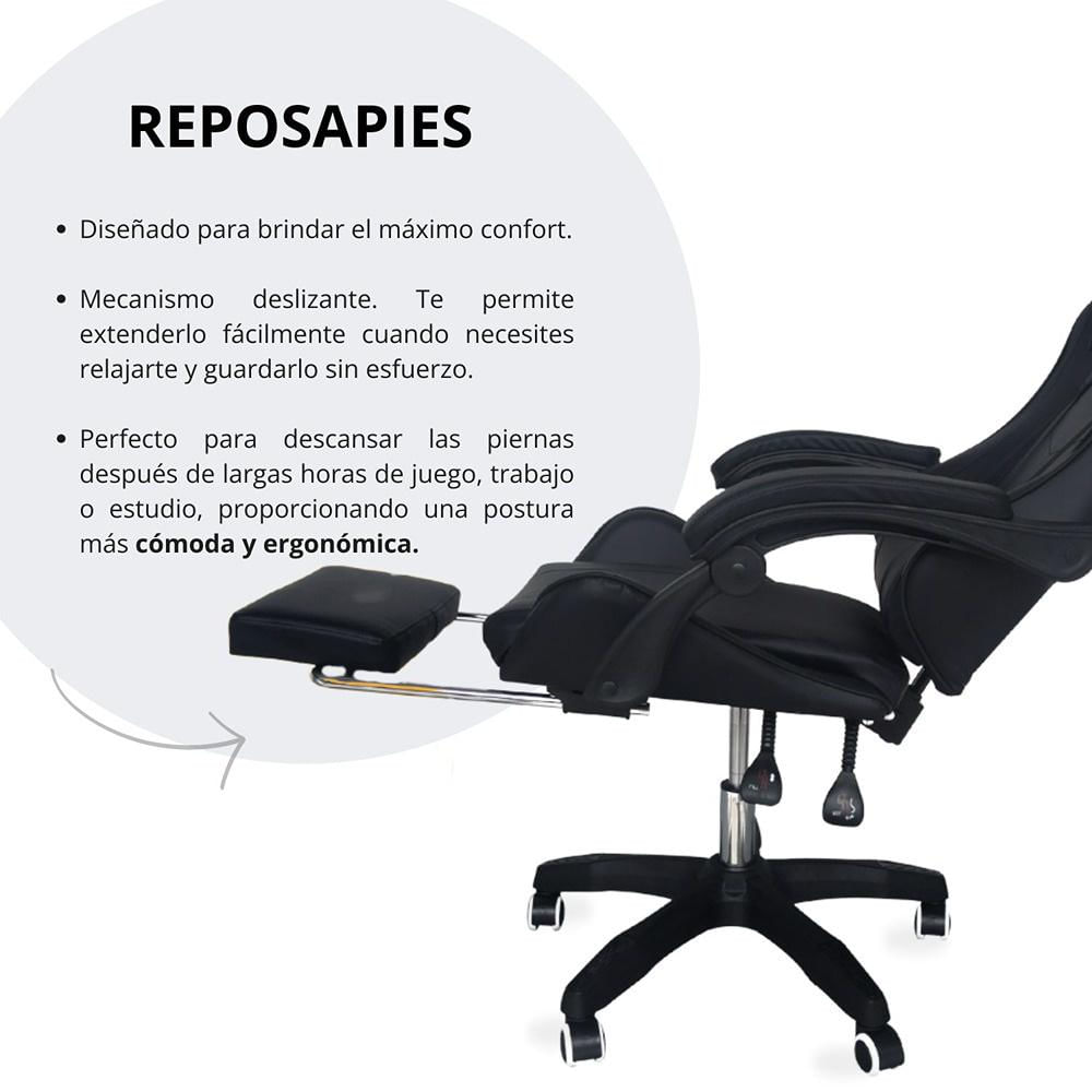 Silla Gamer Ergonomica Reclinable Kairo Negro img #4