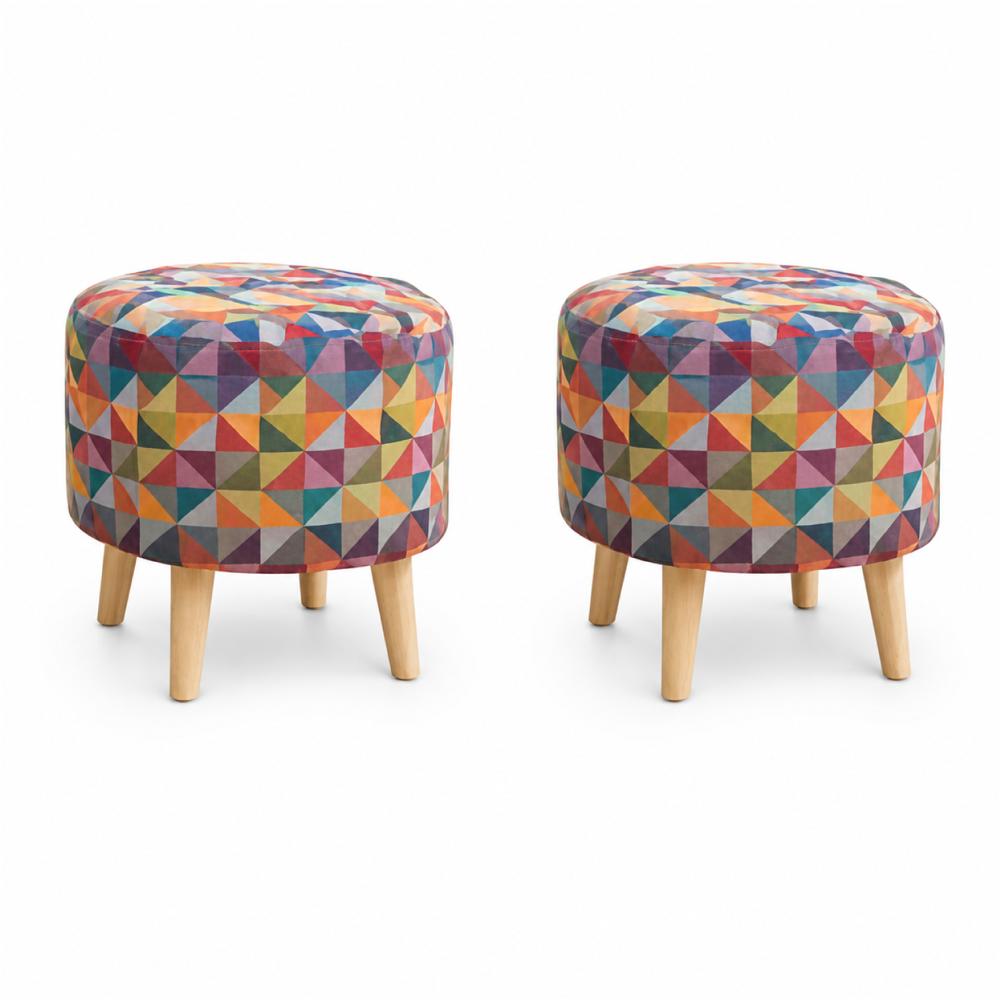 Set X 2 Und Puff Tapizado 39X40x40cm Colors img #2