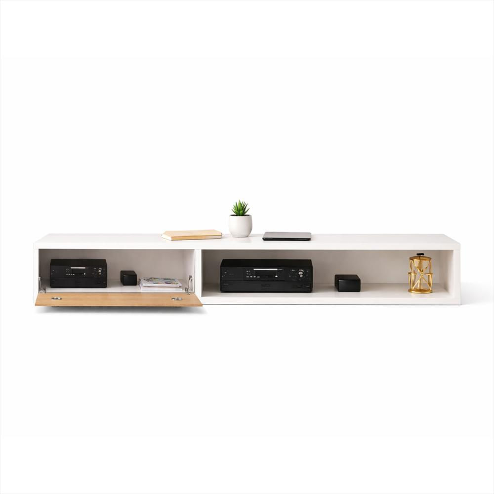 Mesa De Tv Flotante Tolouse 30X120x30cm Blanco/Madera img #3