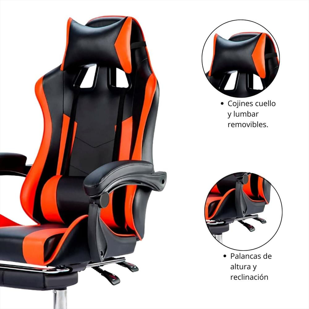 Silla Gamer Ergonomica Reclinable Kairo Rojo img #5
