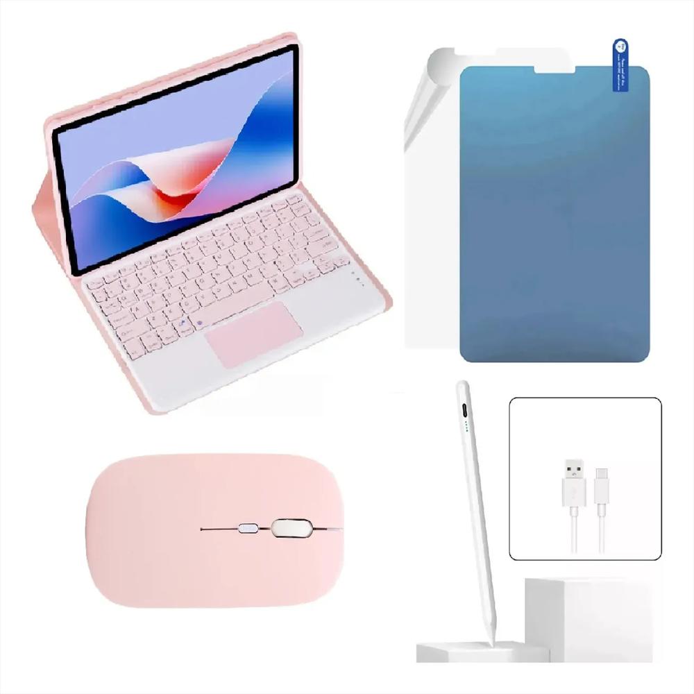 Estuche Teclado Trackpad Para Tabletipad A16 2025 Rosa+Mouse+Paperlike+Lapiz img #1