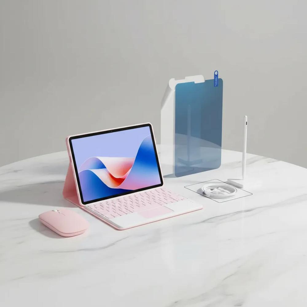 Estuche Teclado Trackpad Para Tabletipad A16 2025 Rosa+Mouse+Paperlike+Lapiz img #4
