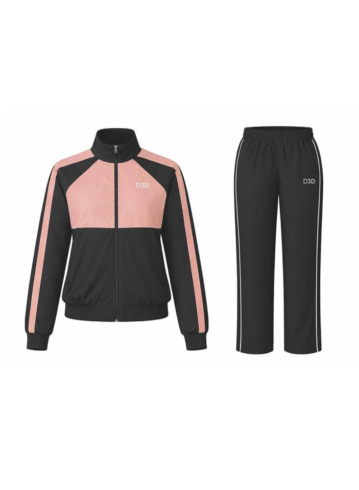 Conjunto Deportivo O Sudadera Para Mujer En Impermeable Gris / Rosa img #2