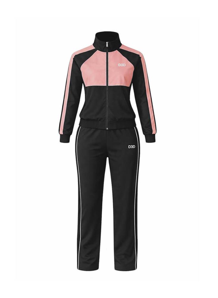 Conjunto Deportivo O Sudadera Para Mujer En Impermeable Gris / Rosa img #1