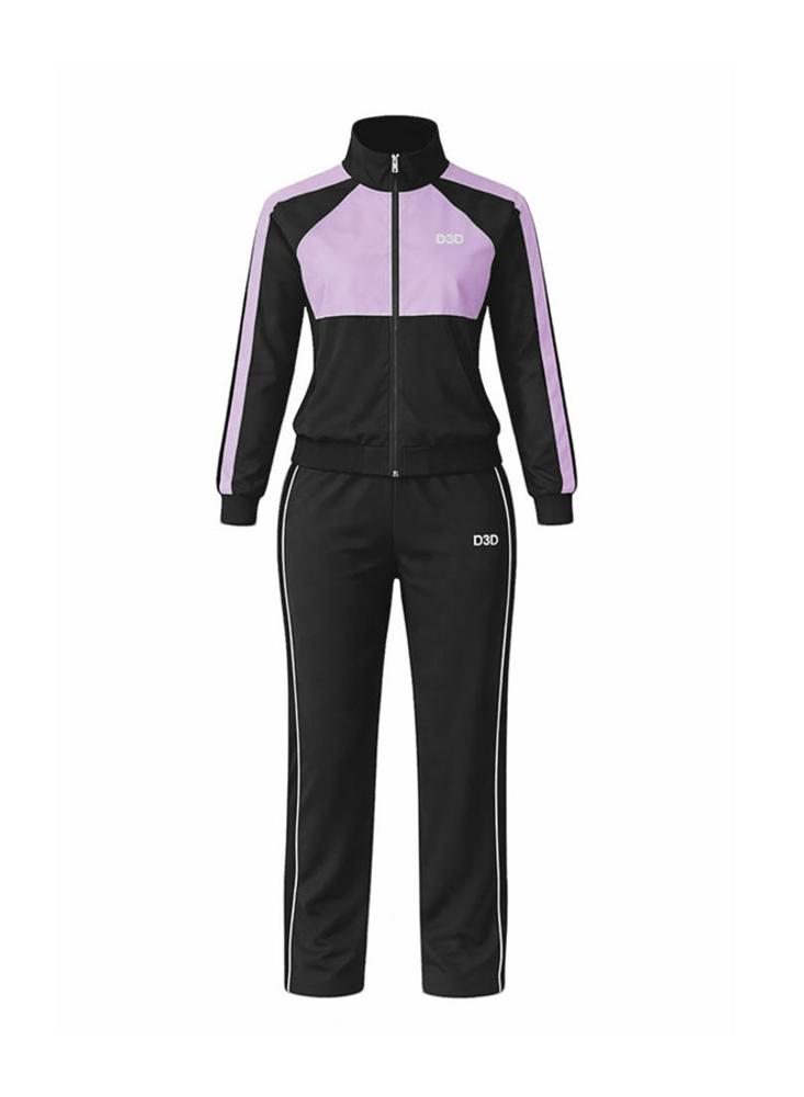 Conjunto Deportivo O Sudadera Para Mujer En Impermeable Gris/Lila img #1
