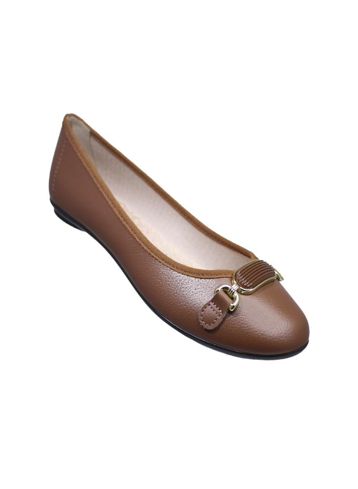 Baleta Marrón Plana Moleca Para Mujer img #2