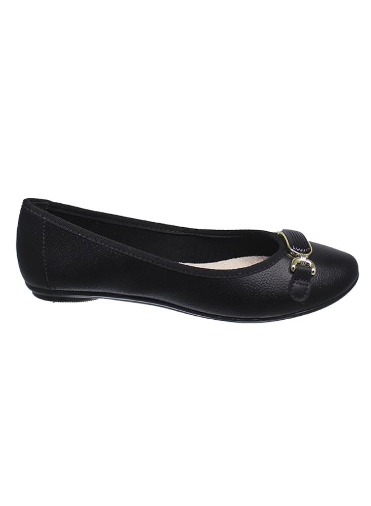 Baleta Moleca Plana Negra Para Mujer img #1