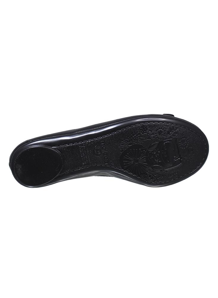 Baleta Moleca Plana Negra Para Mujer img #3