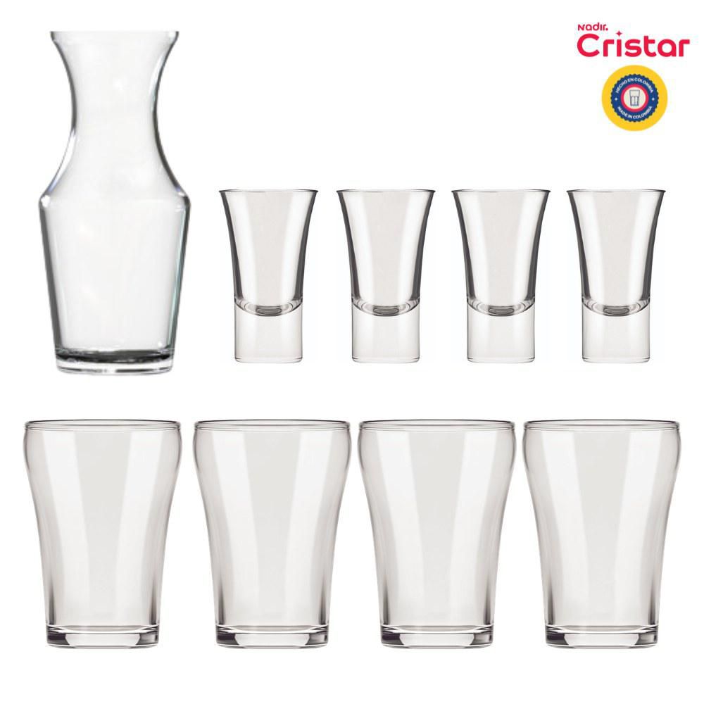 Set x9 Decanter, Vasos Y Shots CRISTAR 9887EL9TUBAR img #1