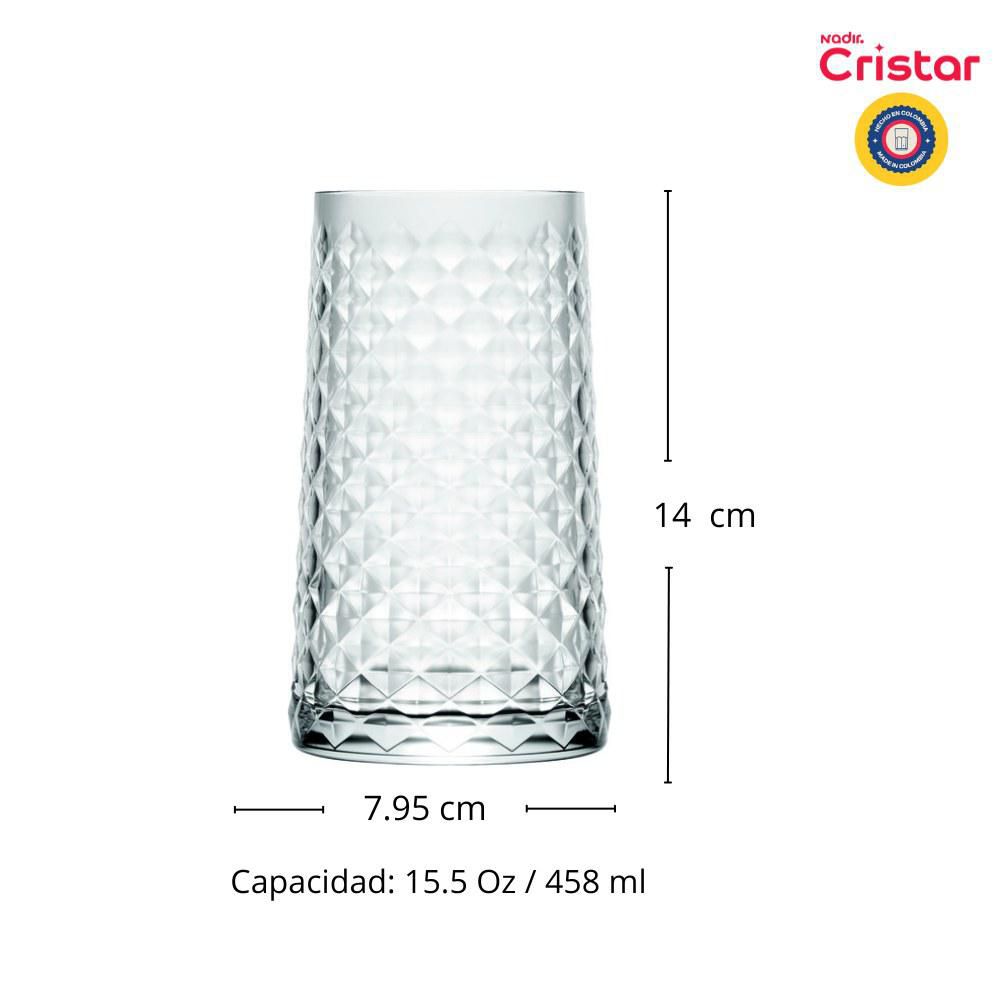 Set x6 Vasos Cairo Alto colors CRISTAR 0922CC6EX img #4