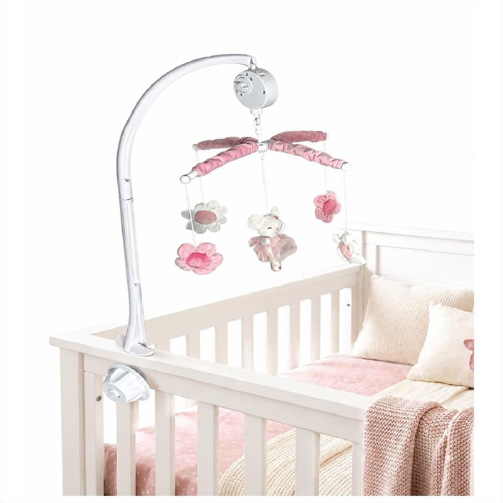 Móvil Musical Para Cuna Bebe Niña Coneja Rosa img #1