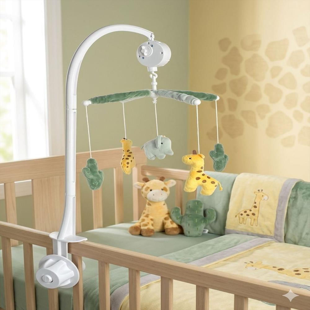 Móvil Musical Para Cuna Bebe Niño Verde img #4