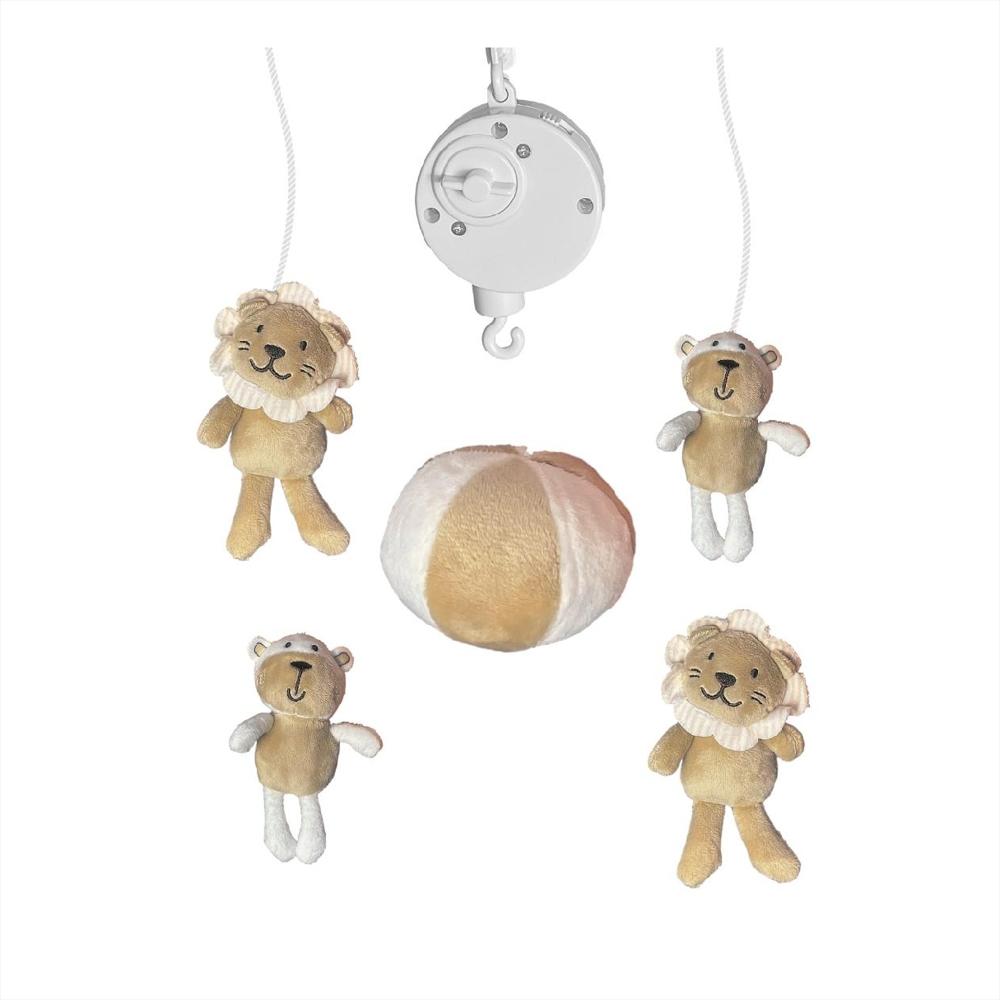 Móvil Musical Para Cuna Bebe Niño Leon Beige img #3