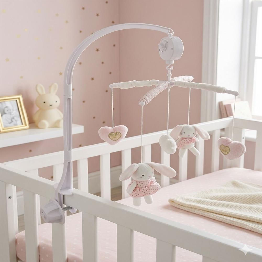 Móvil Musical Para Cuna Bebe Niña Conejita img #4