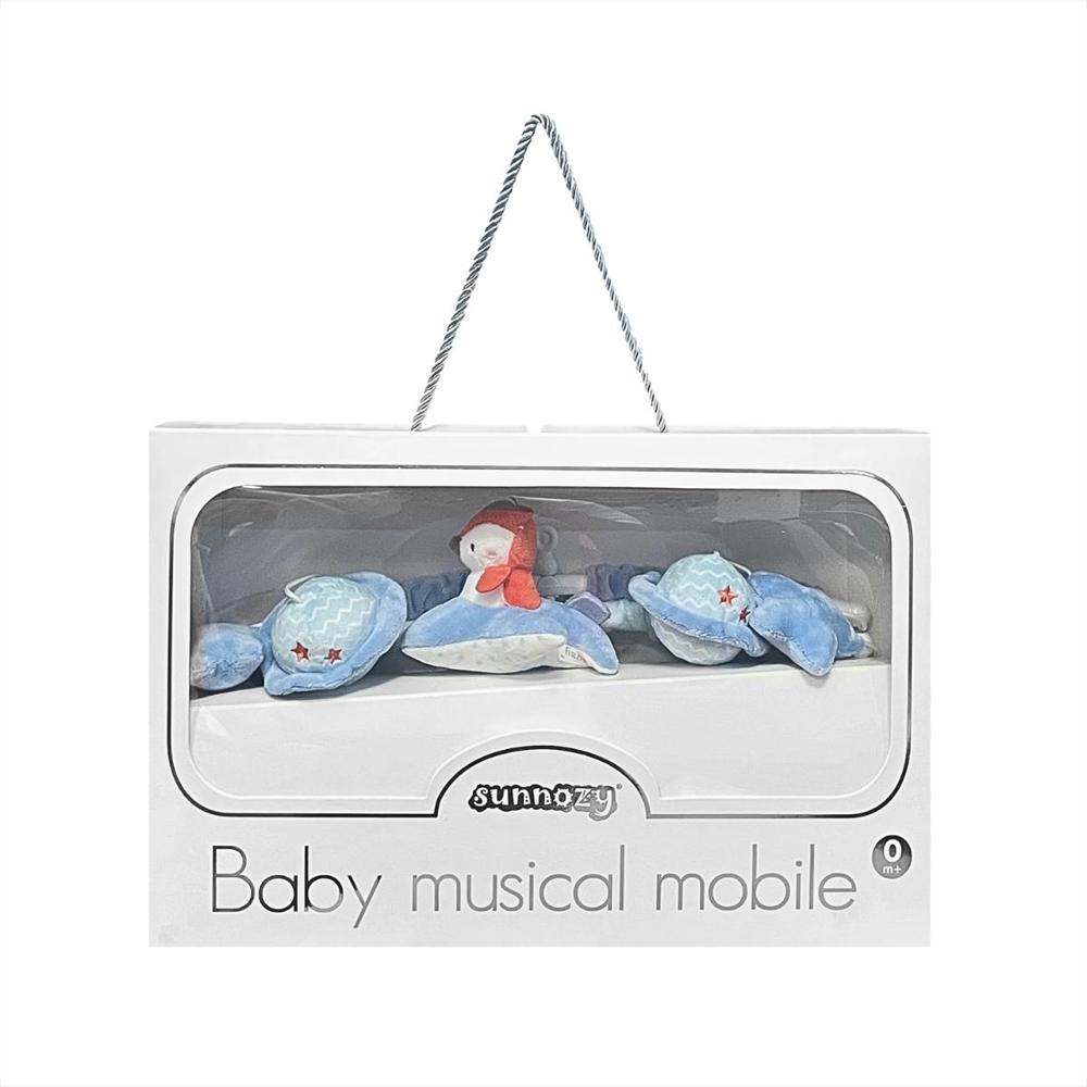 Móvil Musical Para Cuna Bebe Niño Azul img #1