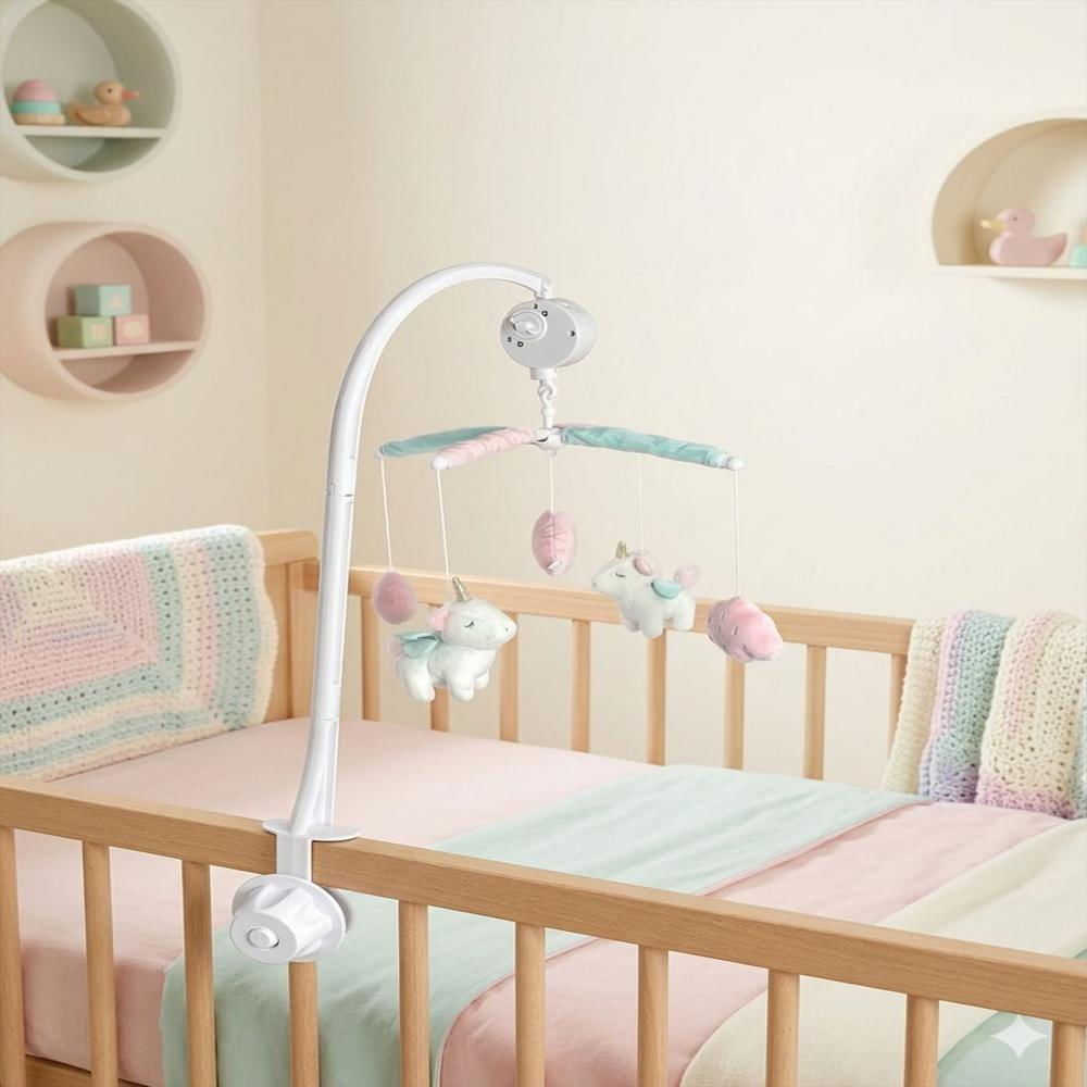 Móvil Musical Para Cuna Bebe Niña Unicornio img #3