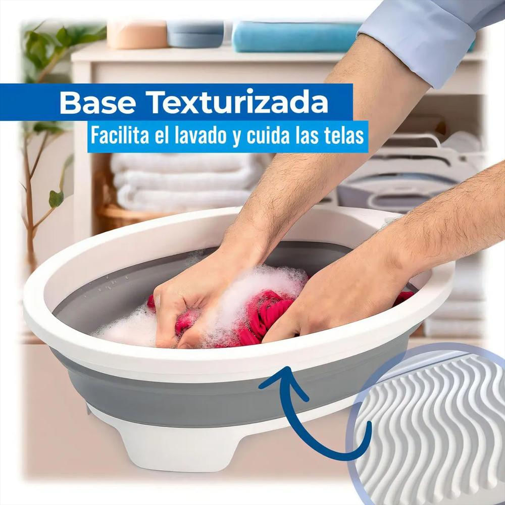 Balde Lavadero Plegable Para Ropa Interior Y Prendas Delicadas Portátil Color Blanco img #4