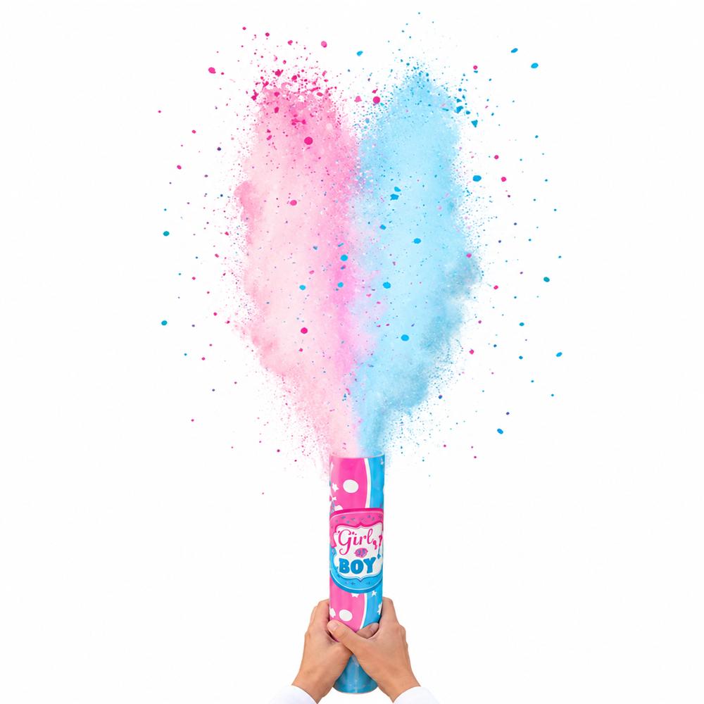 Cañón Revelación De Género Con Polvo Y Confeti X2 Rosa/Azul img #1