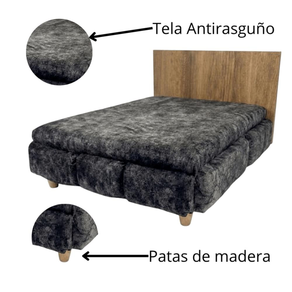 Cama Mascota Negra Mdf 80 X 120 img #3