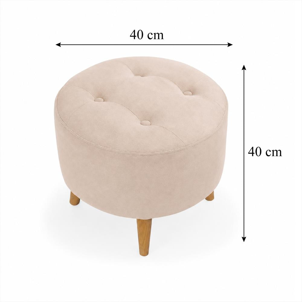 Sala Sofá Cama 92X 174X93cm + Puff + Mesa De Centro N Beige img #5