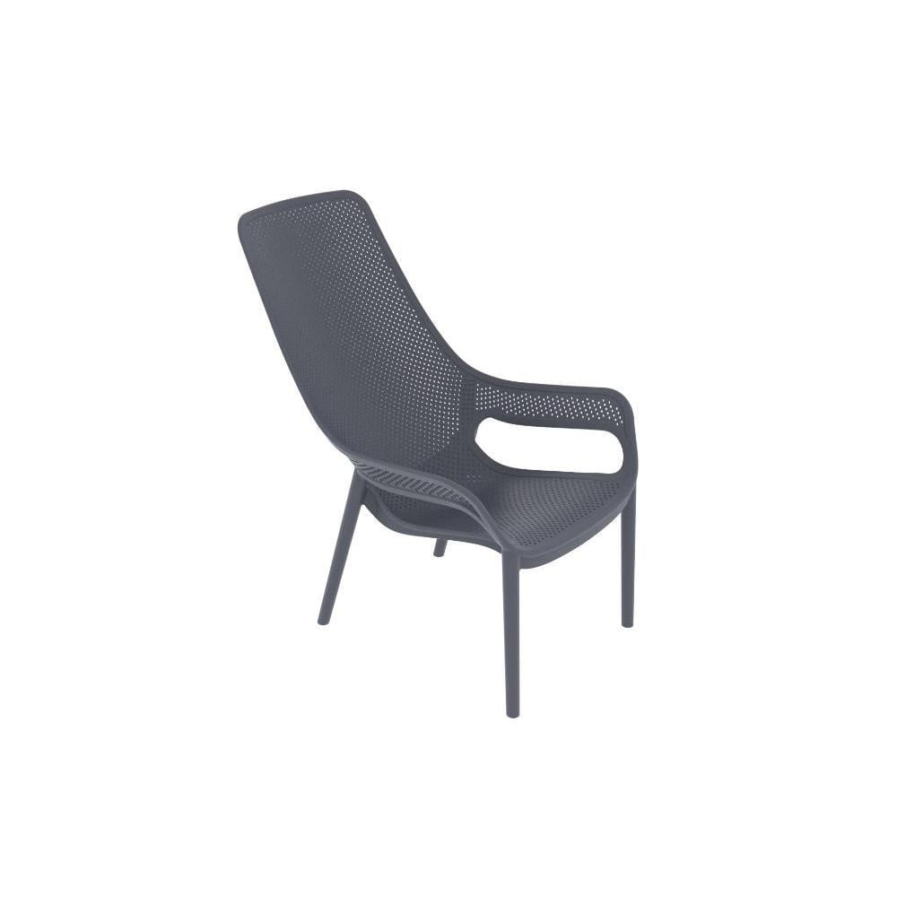 Silla Lounge Mayorca Gris Oscuro Con Espaldar Y Reposa Brazos img #1