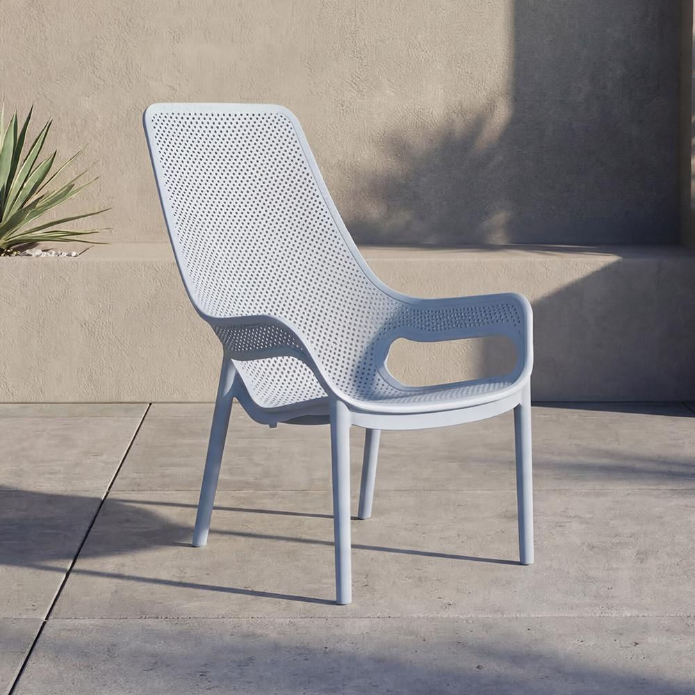 Silla Lounge Mayorca Azul Claro Con Espaldar Y Reposa Brazos img #2